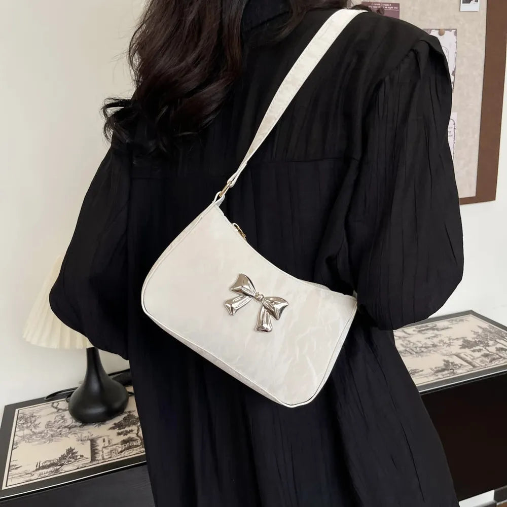 Sac bandoulière en cuir PU avec nœud