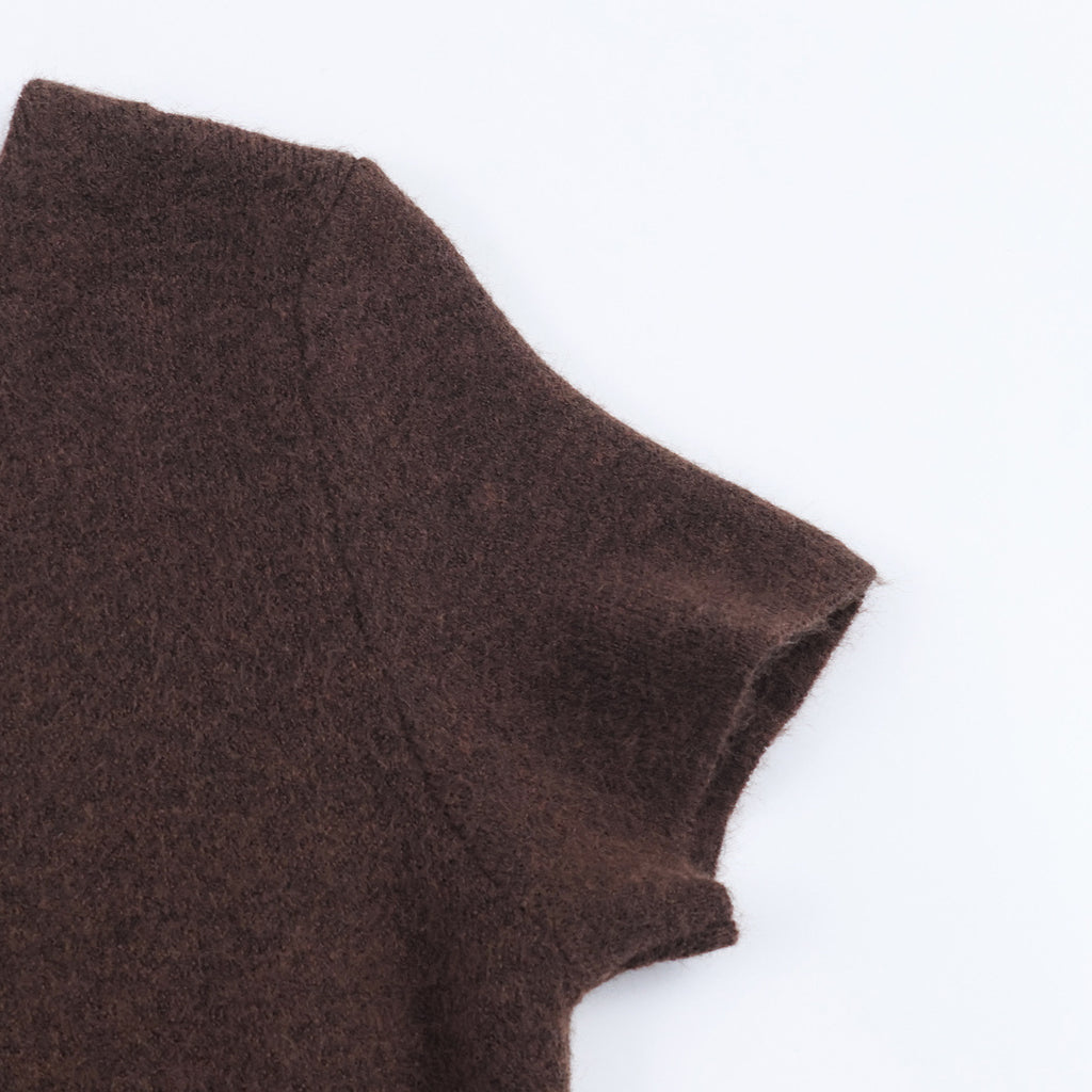 Robe tricotée patchwork en fausse fourrure